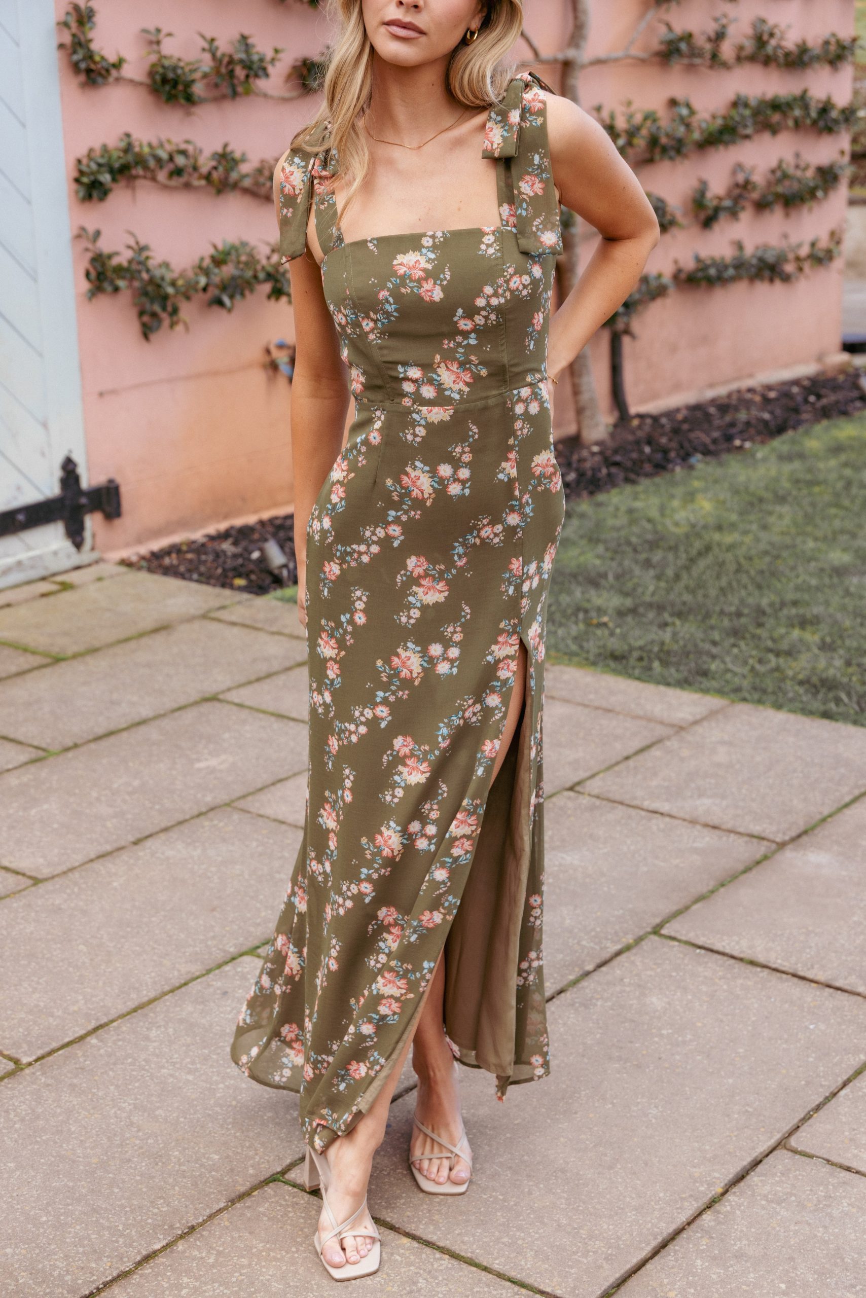 Renita Maxi Dress - Olive Floral - Image 8
