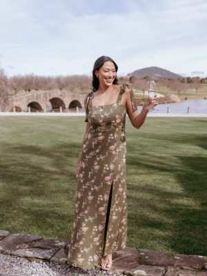 Renita Maxi Dress - Olive Floral