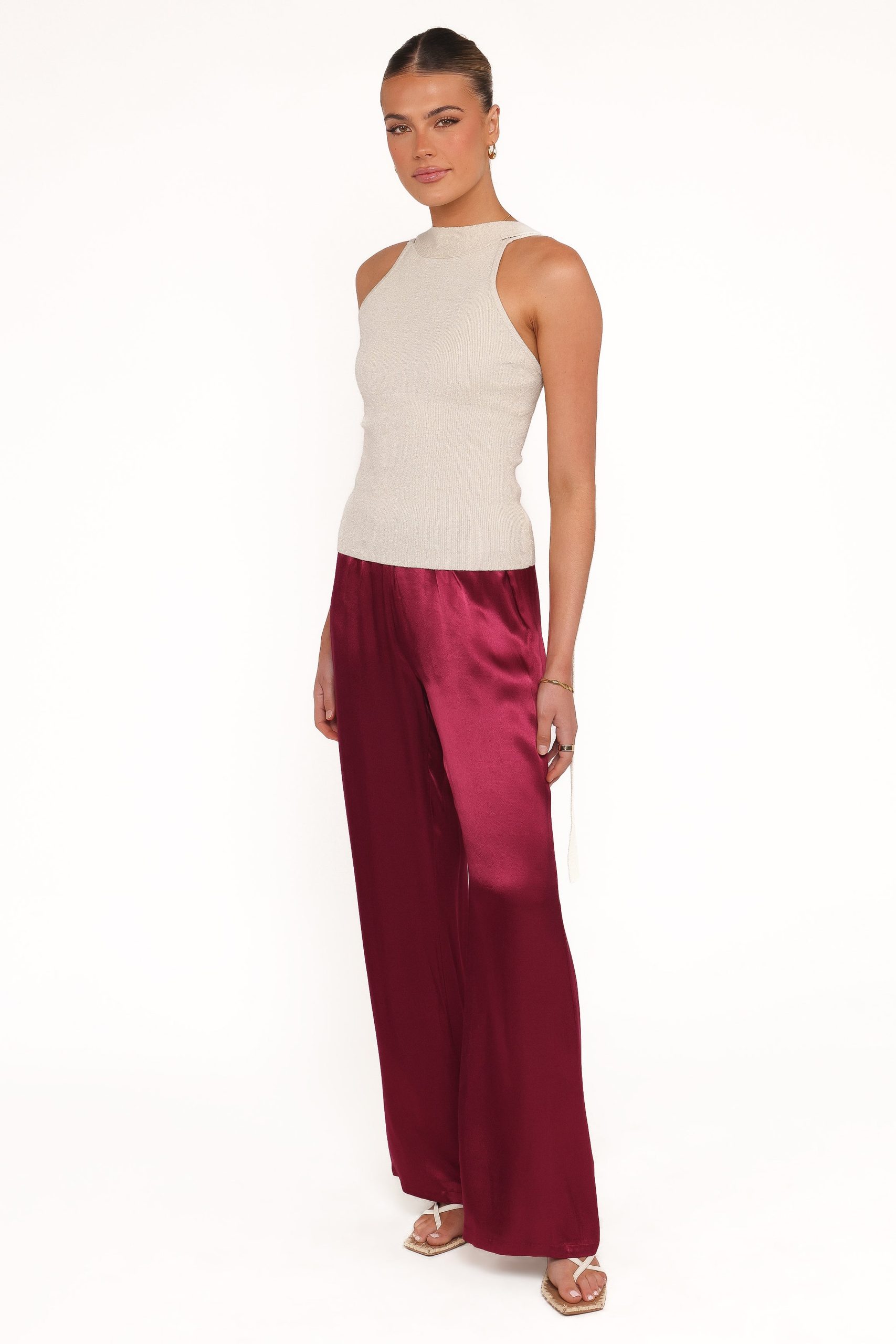Carissa Satin Pants - Berry - Image 3