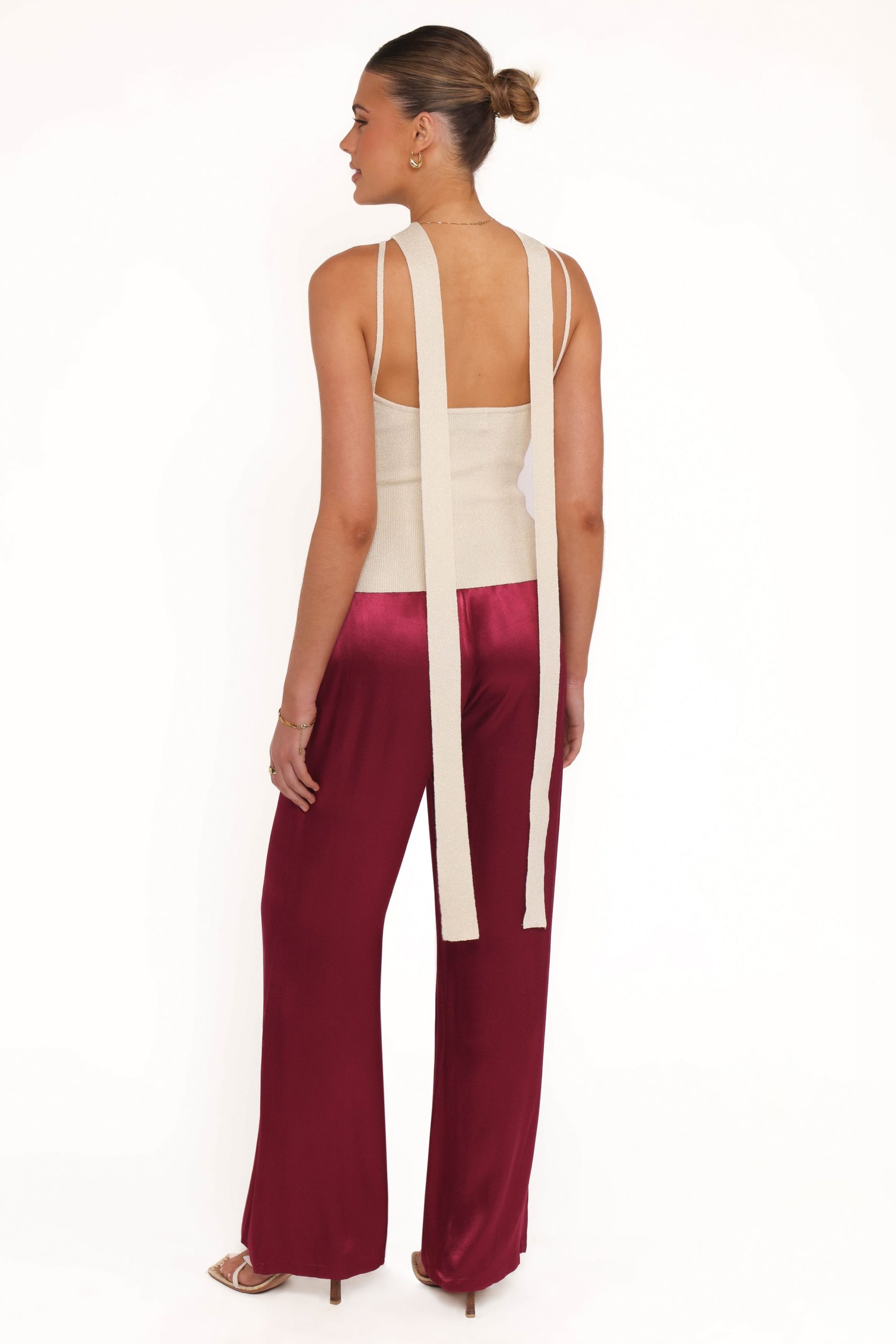 Carissa Satin Pants - Berry - Image 4