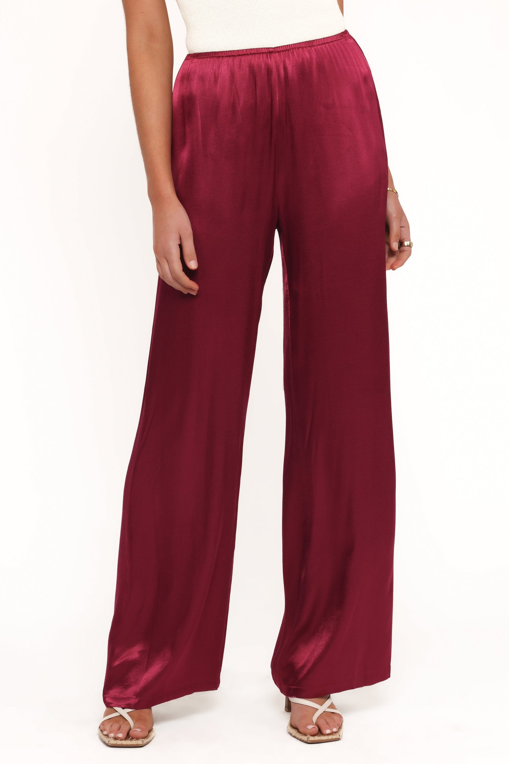 Carissa Satin Pants - Berry - Image 2