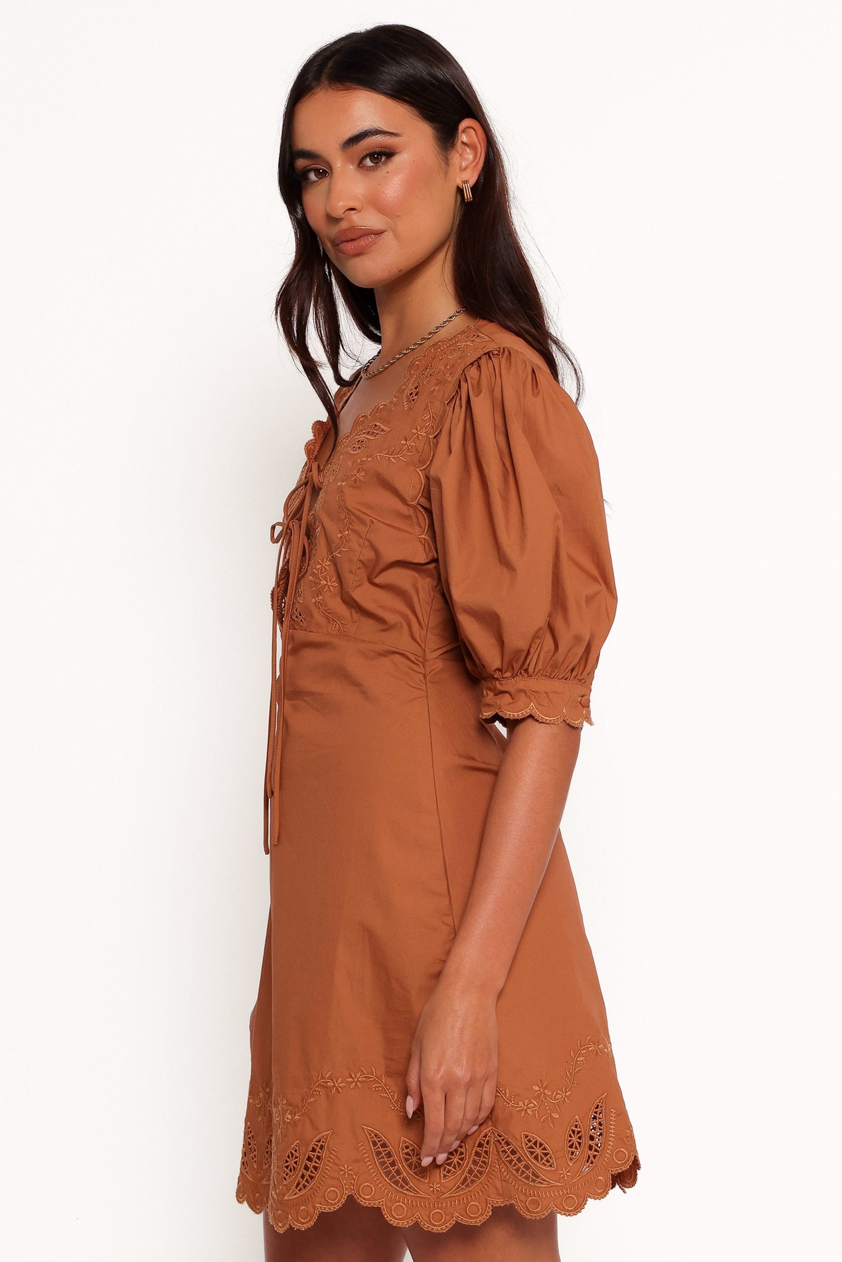 Rhodes Mini Dress - Brown - Image 3