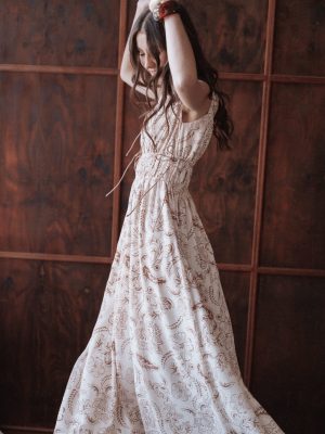 Safira Midi Dress - Brown Paisley