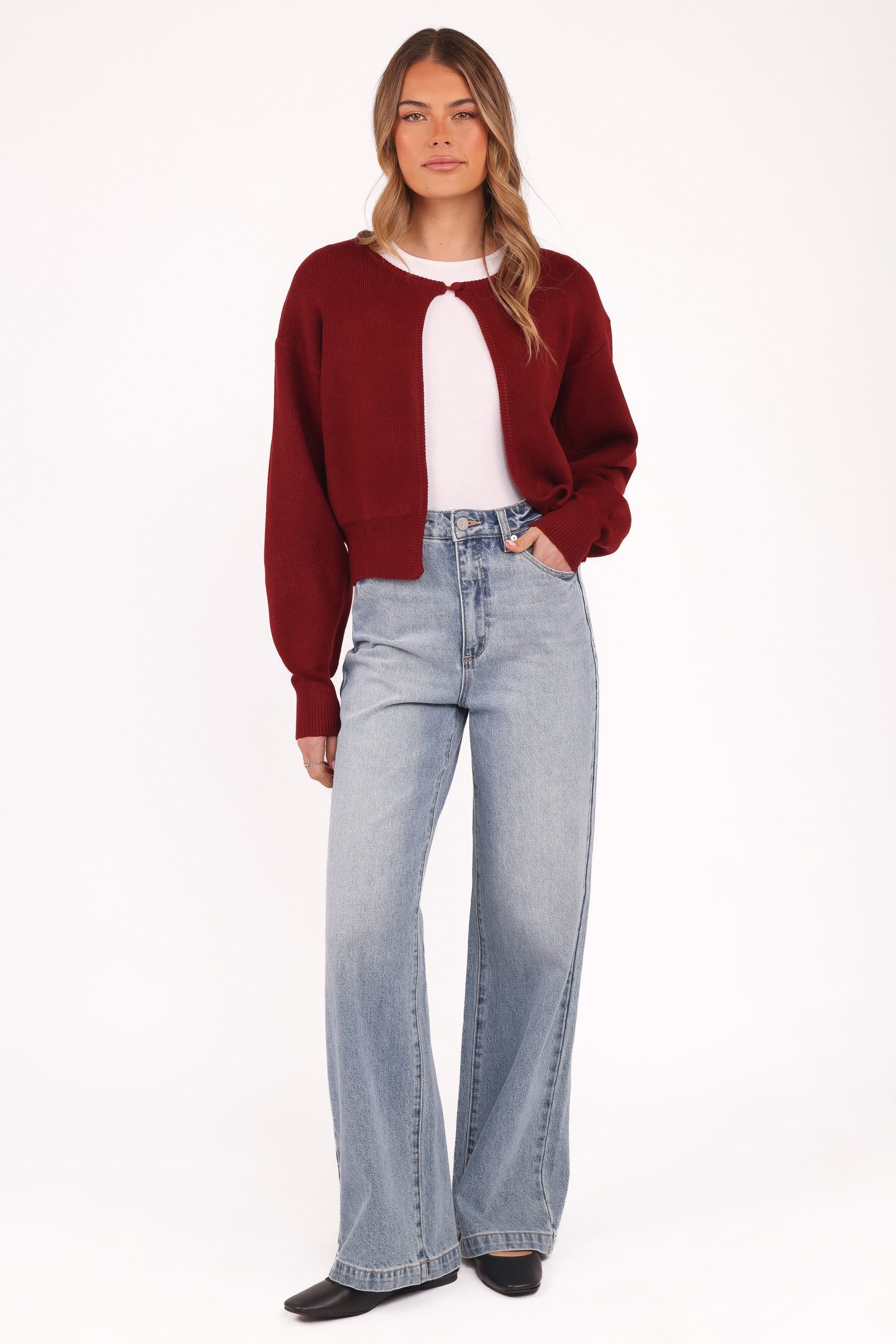 Ripley Knit Cardigan - Berry - Image 5