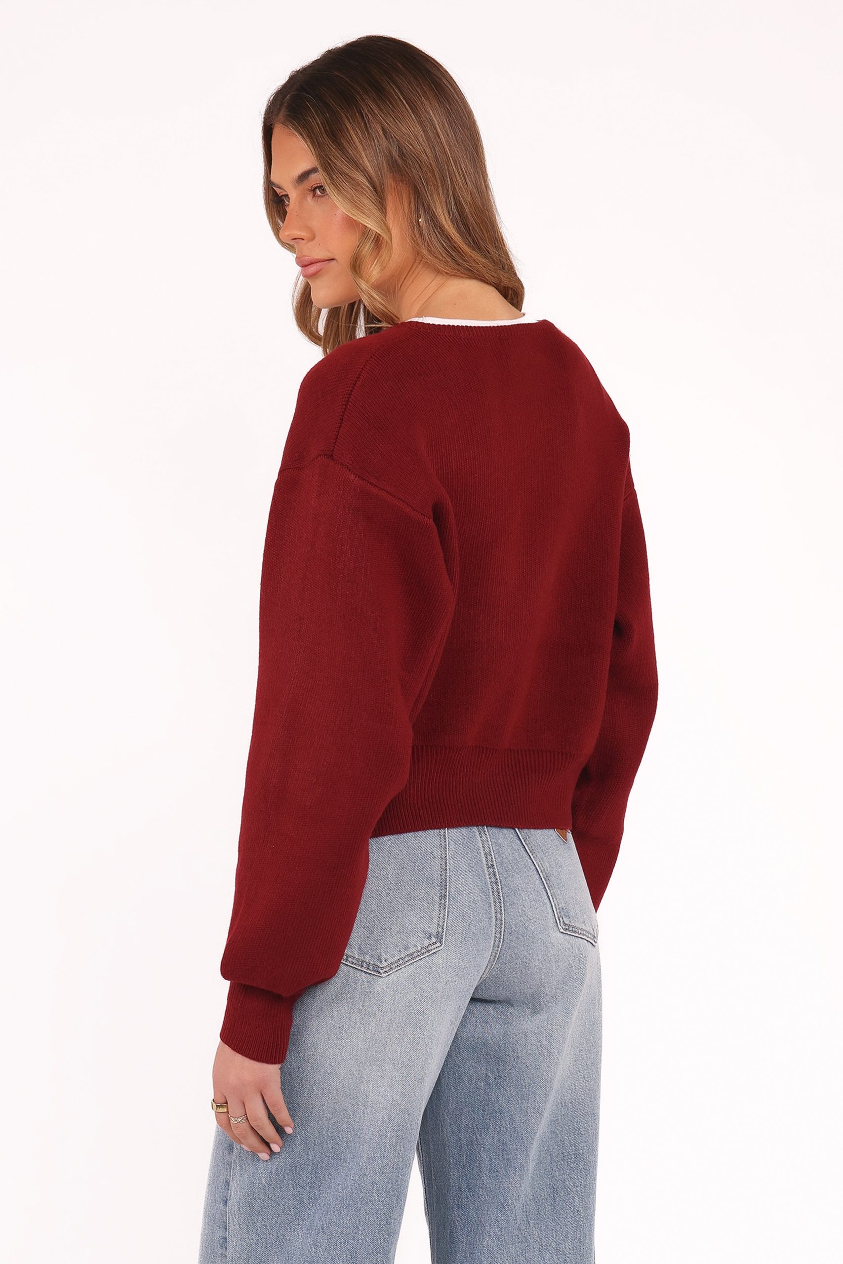 Ripley Knit Cardigan - Berry - Image 4