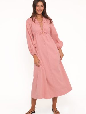 Riven Long Sleeve Maxi Dress - Pink