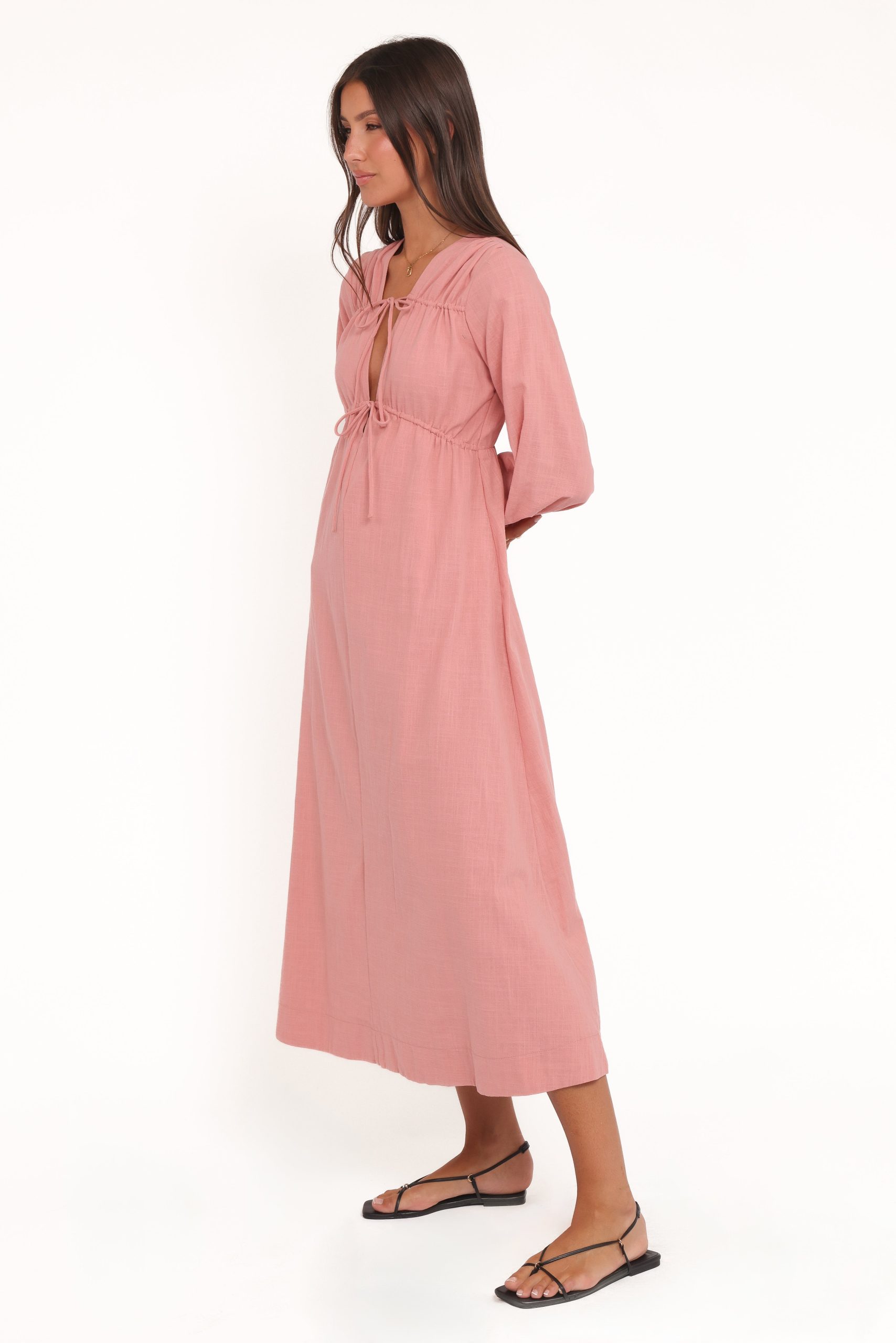 Riven Long Sleeve Maxi Dress - Pink - Image 3