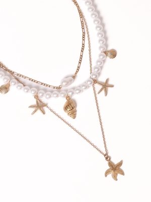 Riviera Necklace - Gold/Pearl