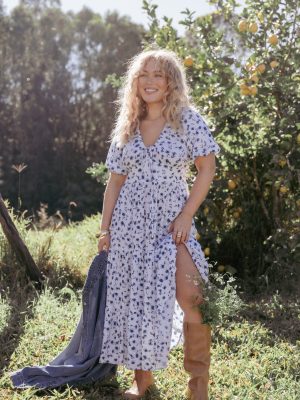 Roberts Maxi Dress - Blue Ditsy Floral