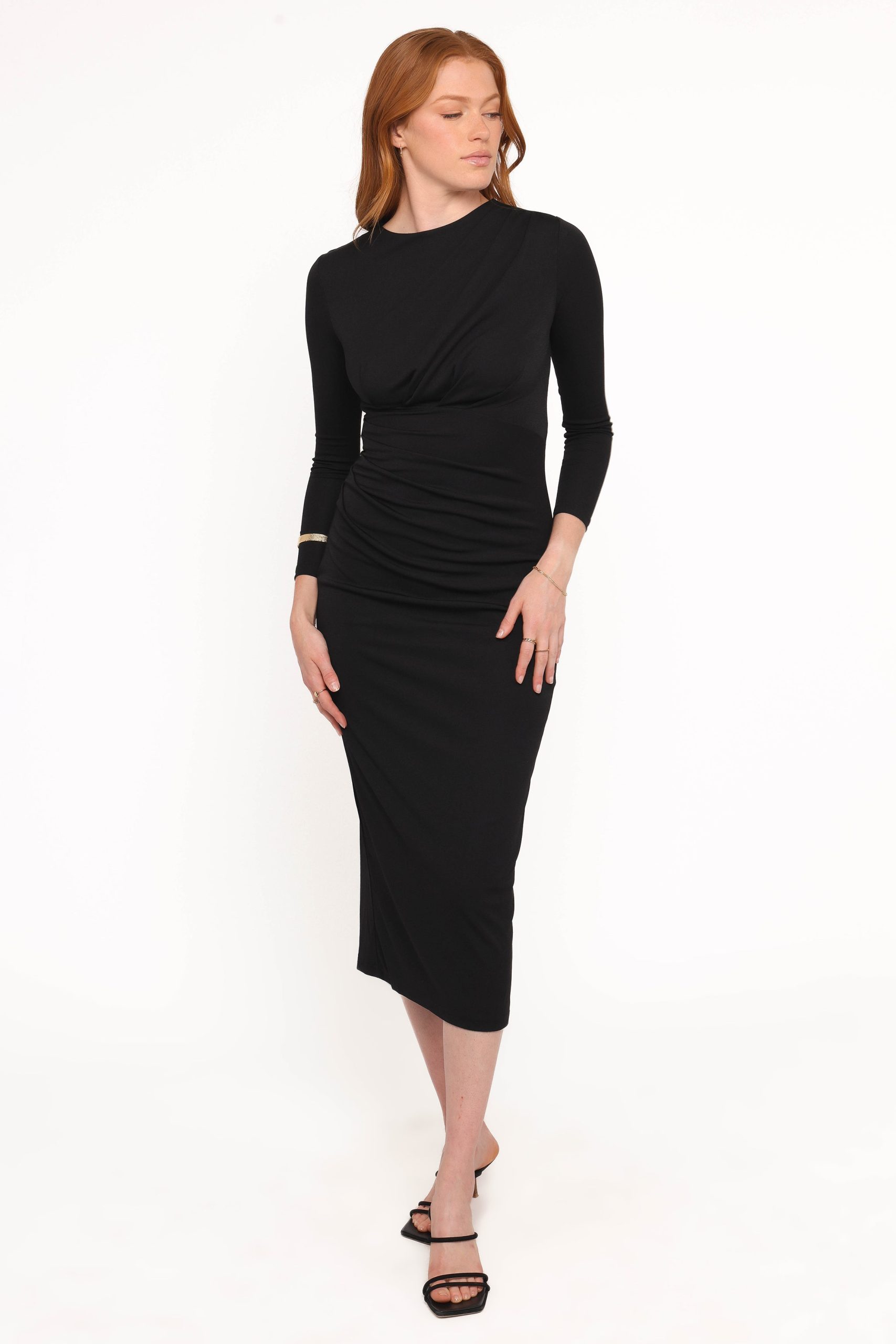 Rogan Long Sleeve Maxi Dress - Black - Image 5