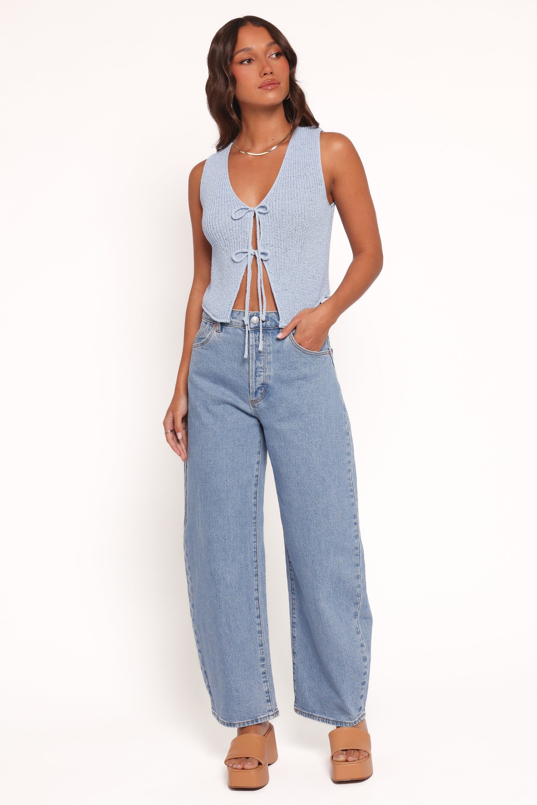 Kendall Knit Top - Light Blue - Image 5
