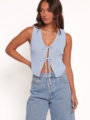 Kendall Knit Top - Light Blue