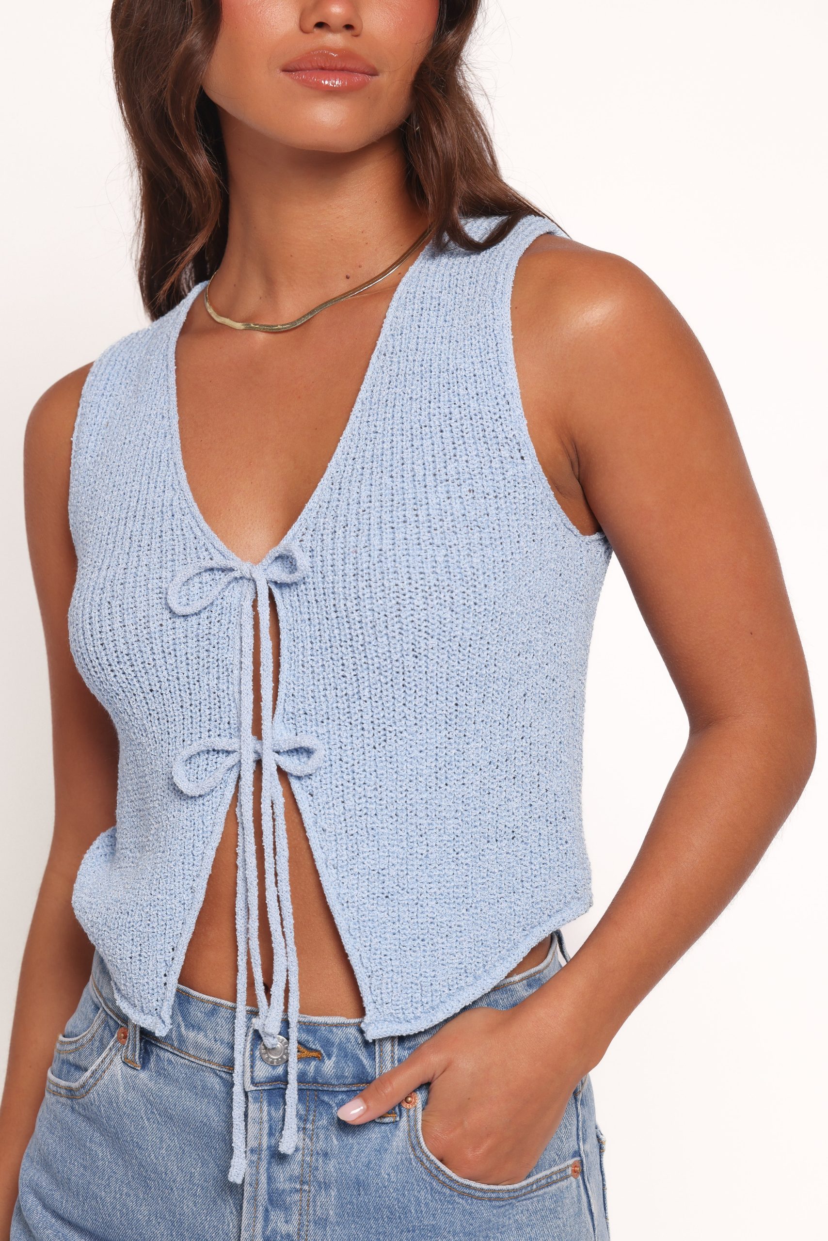 Kendall Knit Top - Light Blue - Image 2