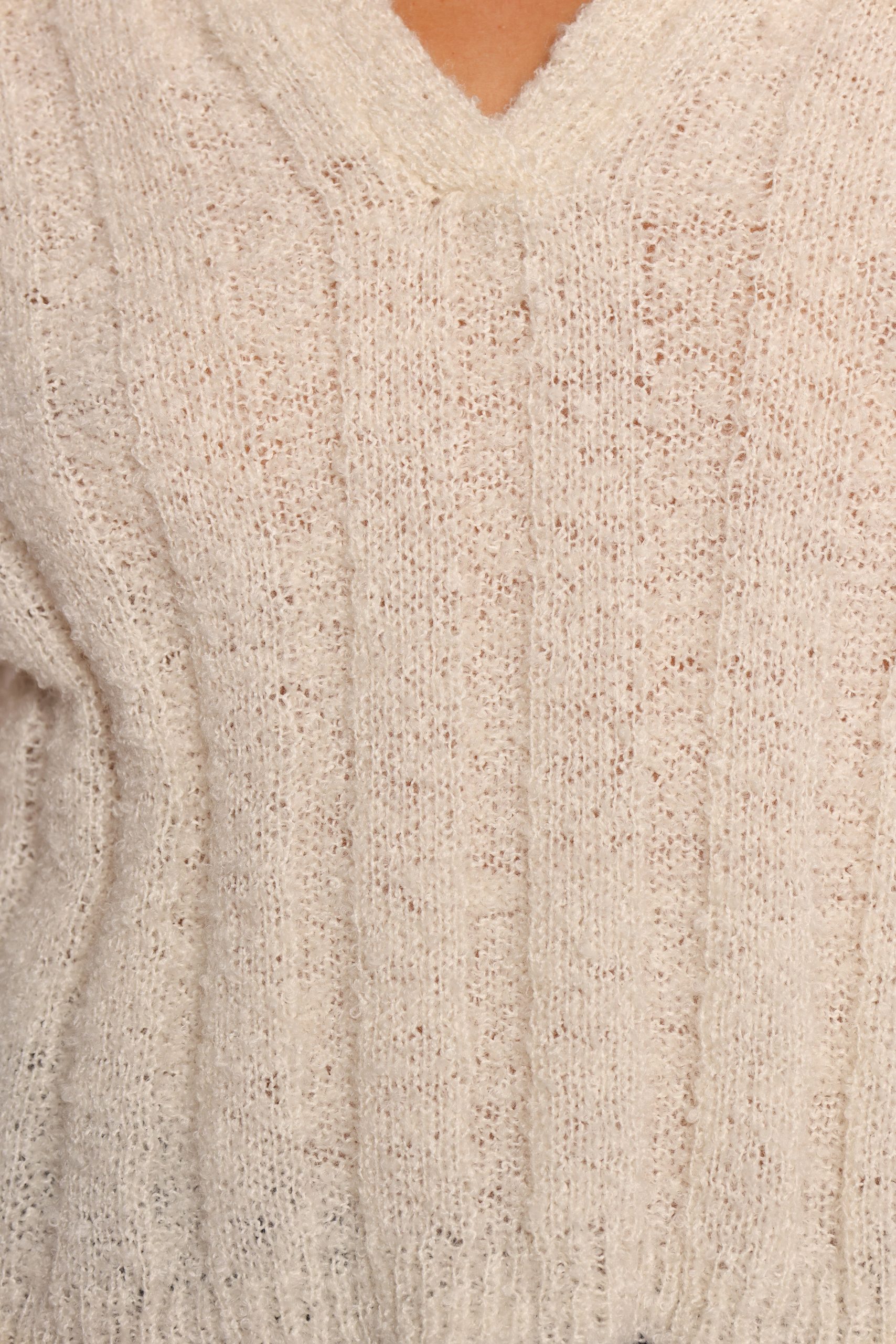 Romy Collar Knit Sweater - Ecru - Image 6