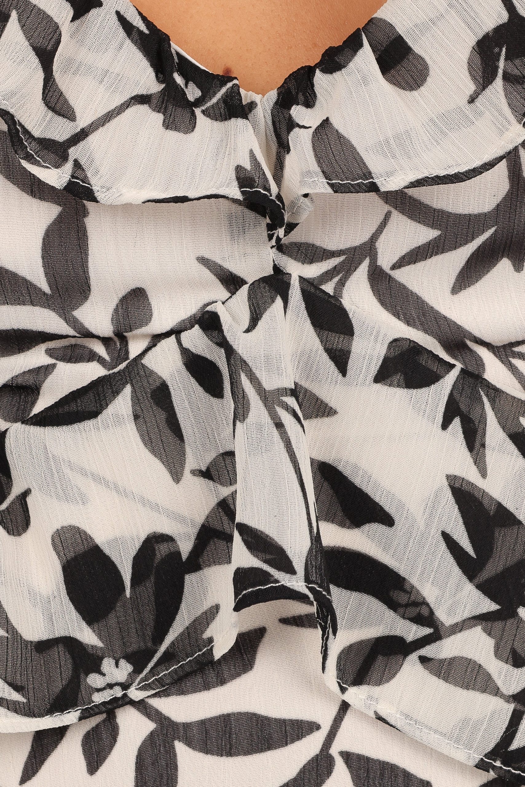 Rori Ruffle Maxi Dress - White Black Floral - Image 8