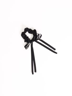 Rosemarie Bow Scrunchie - Black