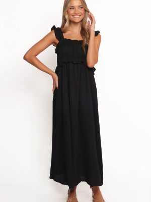 Ross Frill Strap Maxi Dress - Black