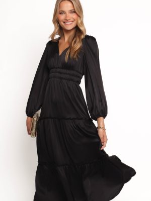 Rowen Long Sleeve Maxi Dress - Black
