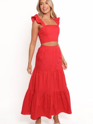 Roxia Skirt Set - Red