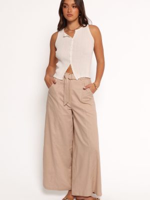 Sadie Wide Leg Pant - Oatmeal