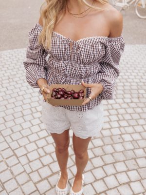 Saphia Top - Brown Gingham