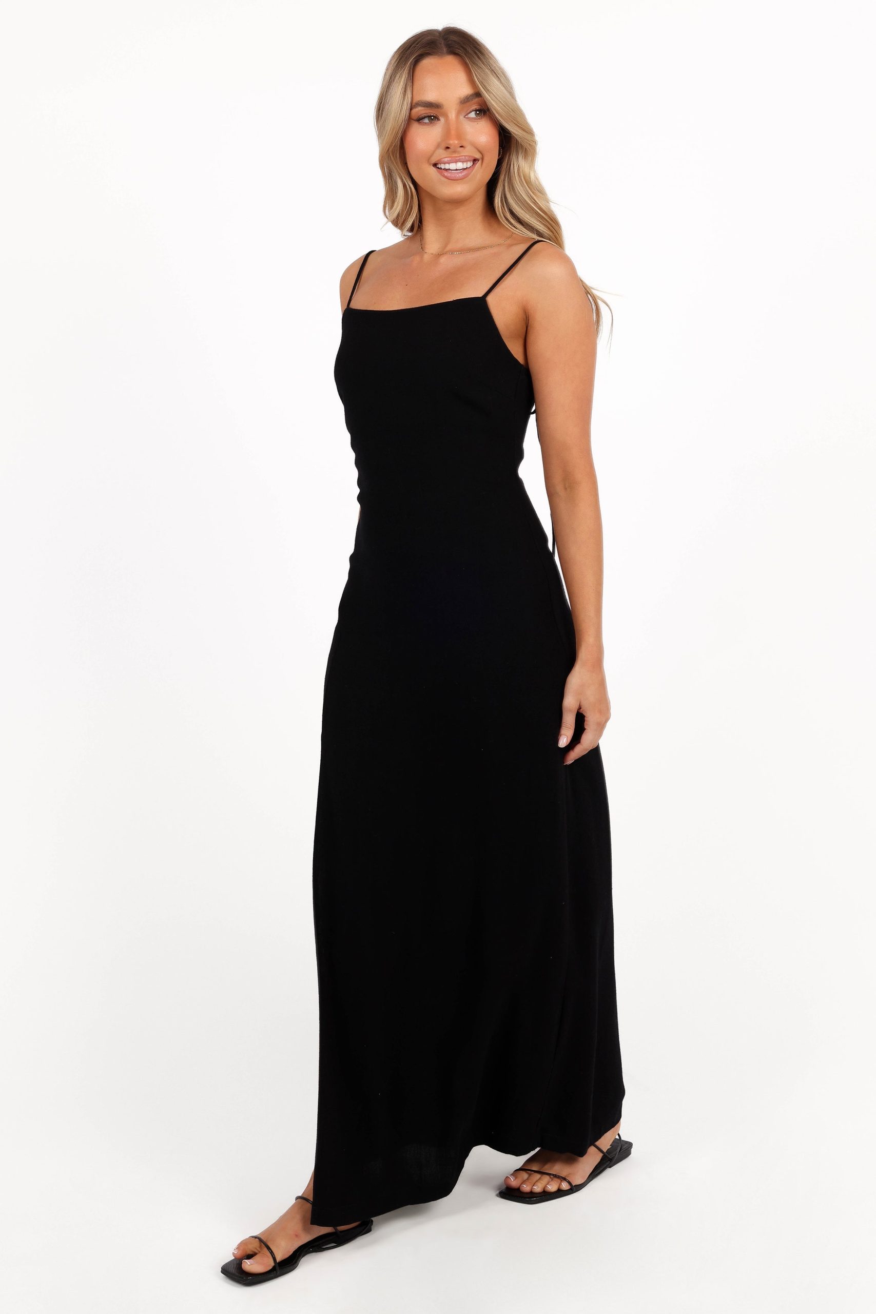 Sawyer Midi Slip Dress - Black - Image 4