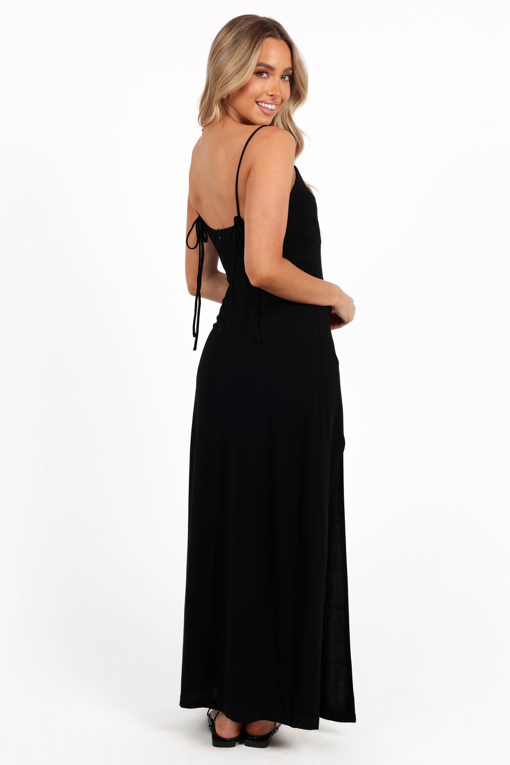 Sawyer Midi Slip Dress - Black - Image 2