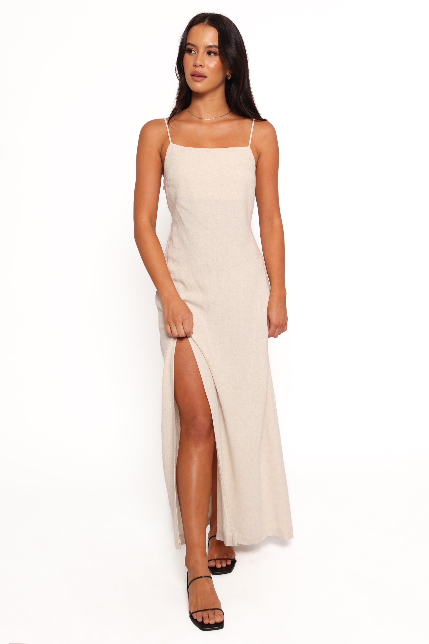 Sawyer Midi Slip Dress - Oatmeal - Image 6