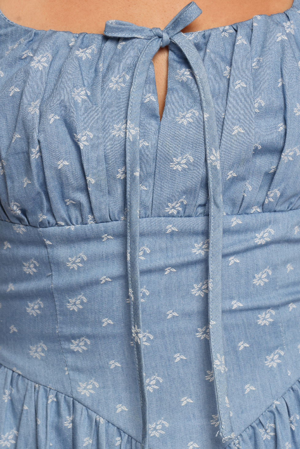 Shelton Mini Dress - Floral Denim - Image 6