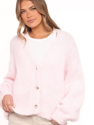Selina Wide Sleeve Cardigan - Pale Pink