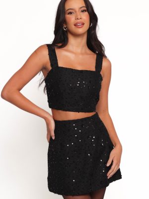 Shavvy Mini Skirt Set - Black