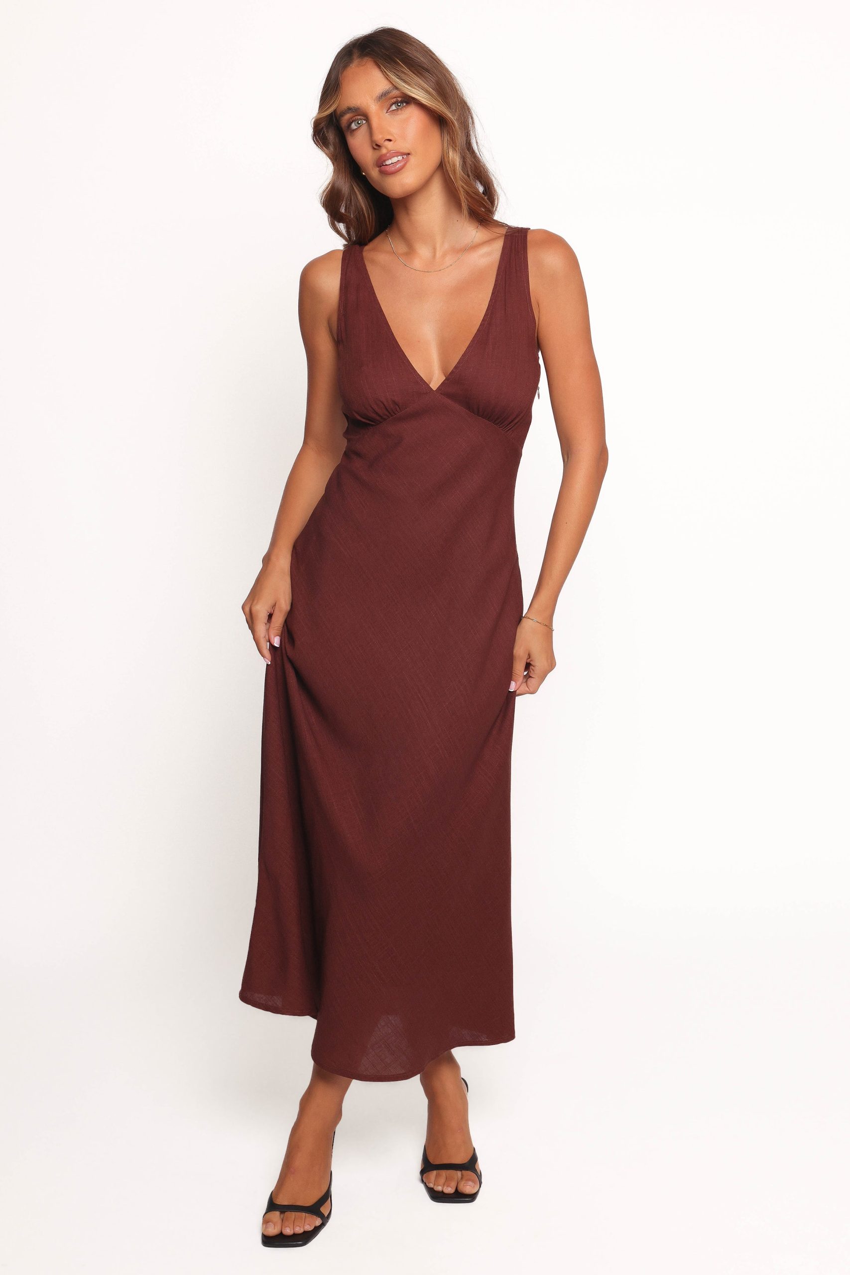 Shyla Midi Dress - Brown - Image 2