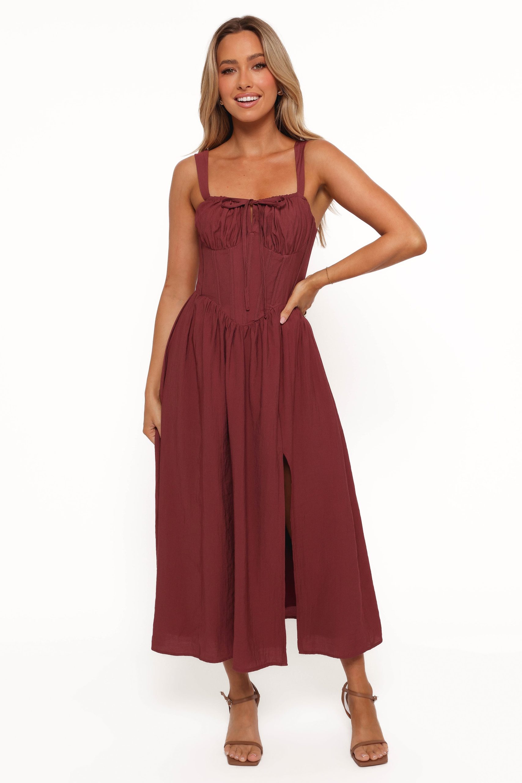 Sofie Midi Dress - Brick - Image 5