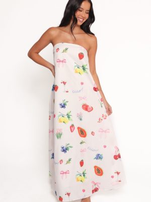Soph Strapless Maxi Dress - Ciao Bow Print