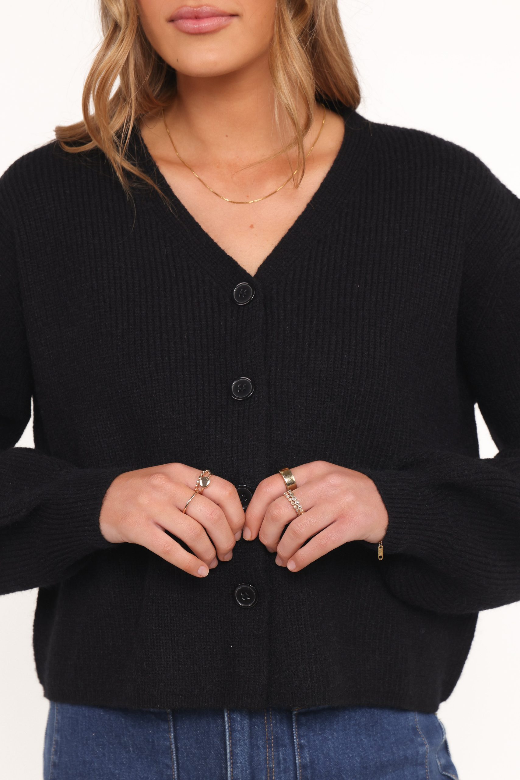 Sybil Button Front Cardigan - Black - Image 5