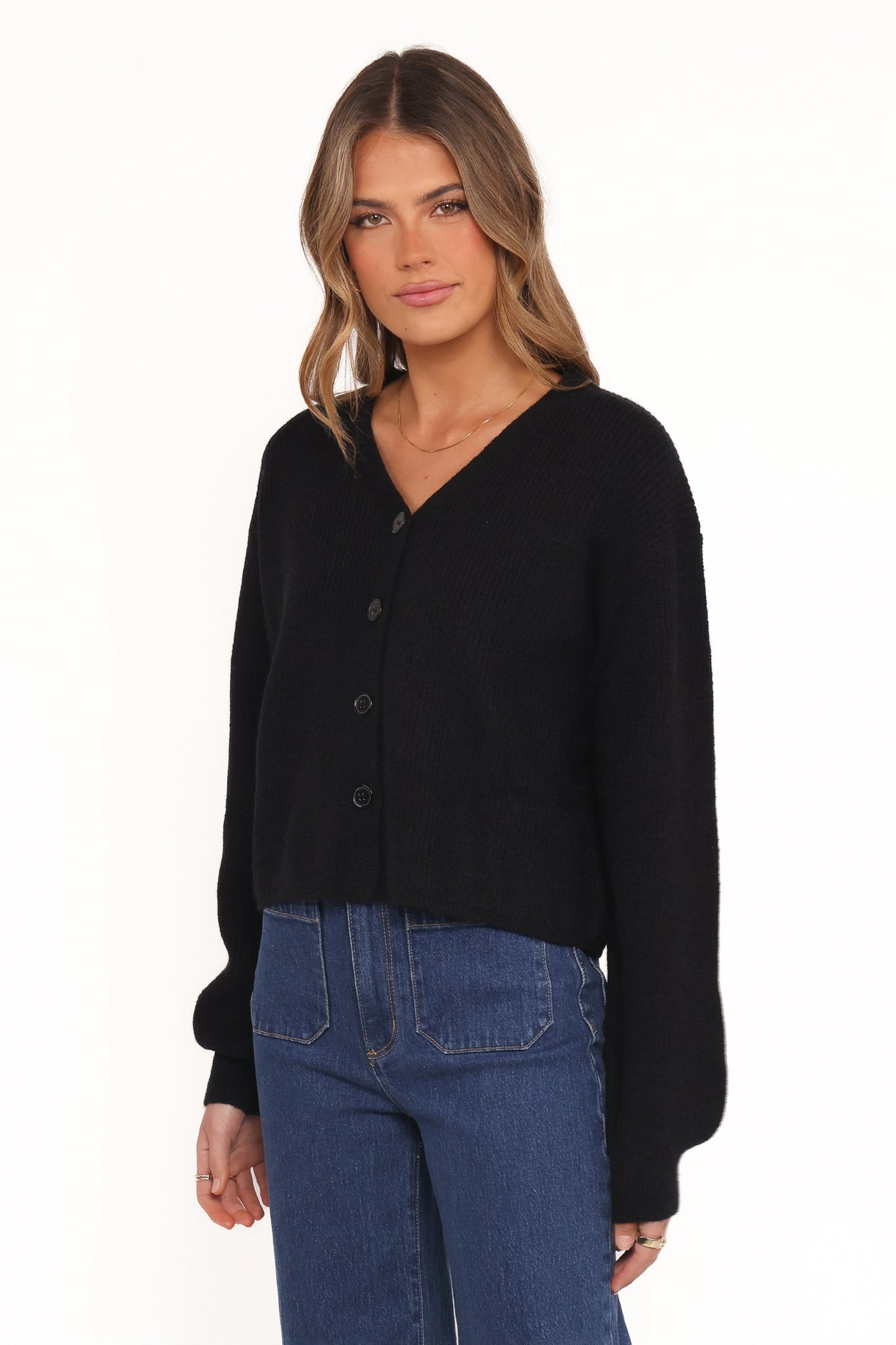 Sybil Button Front Cardigan - Black - Image 3