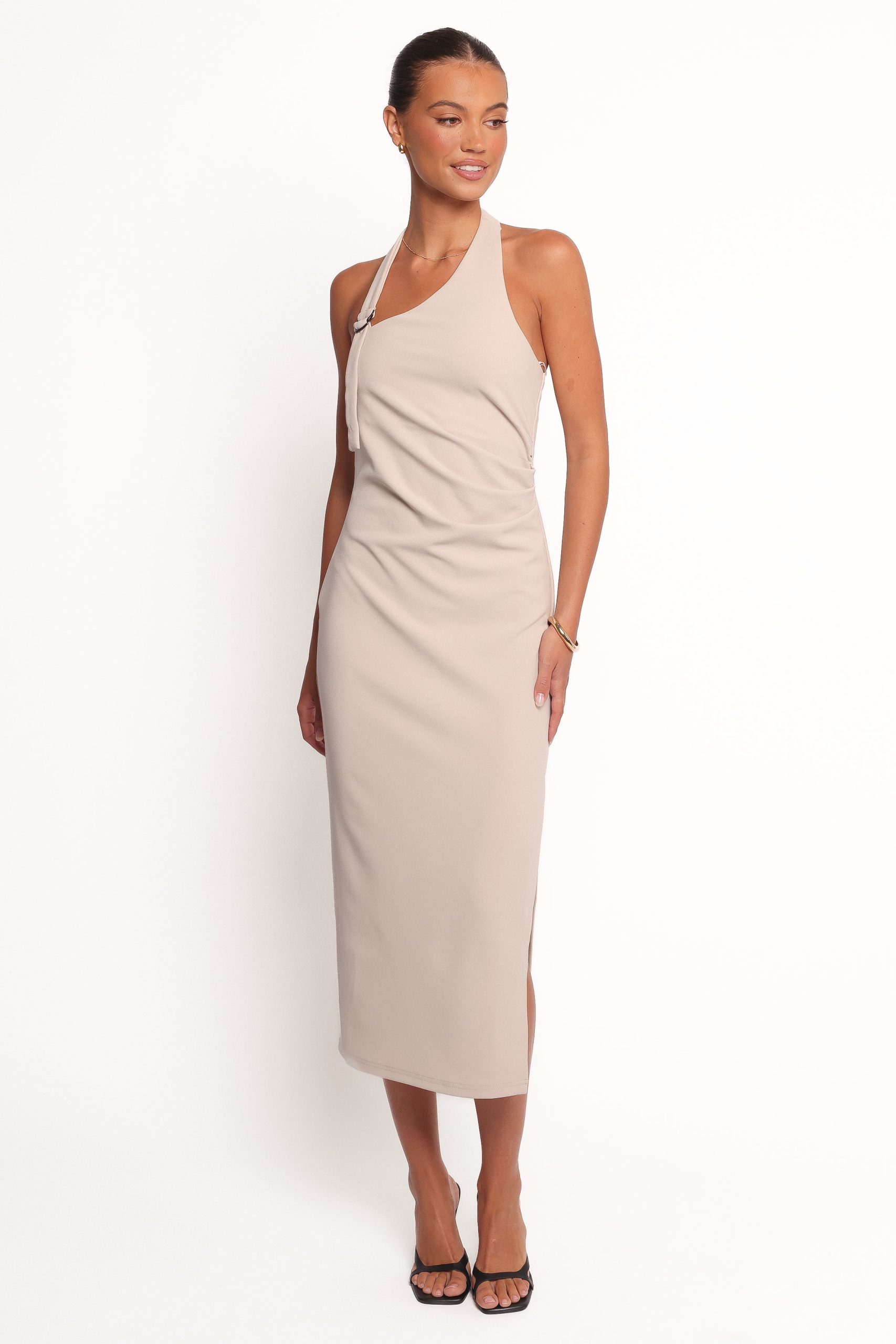 Sylvan Halter Midi Dress - Stone - Image 3
