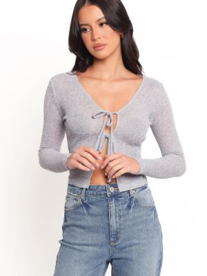 Tamsie Cardigan Top - Light Grey