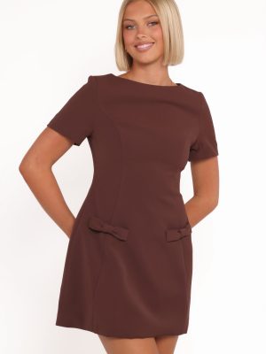 Tanis Mini Dress - Brown