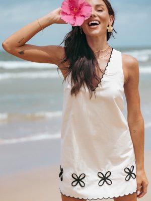 Thalia Mini Dress - Cream/Black