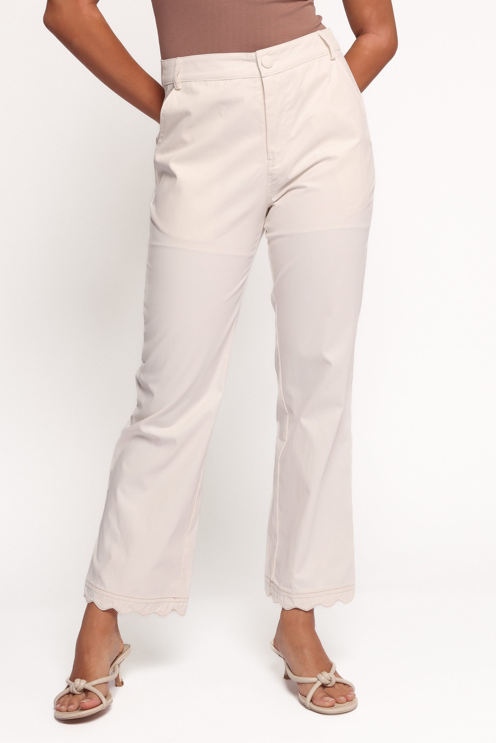 Thiago Scalloped Pant - Cream - Image 4