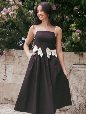 Tia Midi Dress - Black