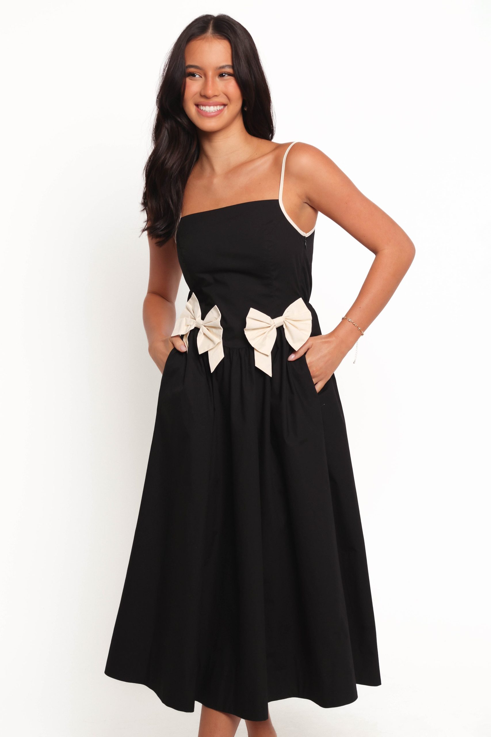 Tia Midi Dress - Black - Image 3