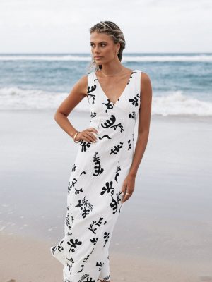 Tulsi Midi Dress - Off White Print