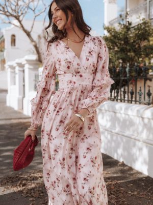 Vayla Maxi Dress - Pink Rose