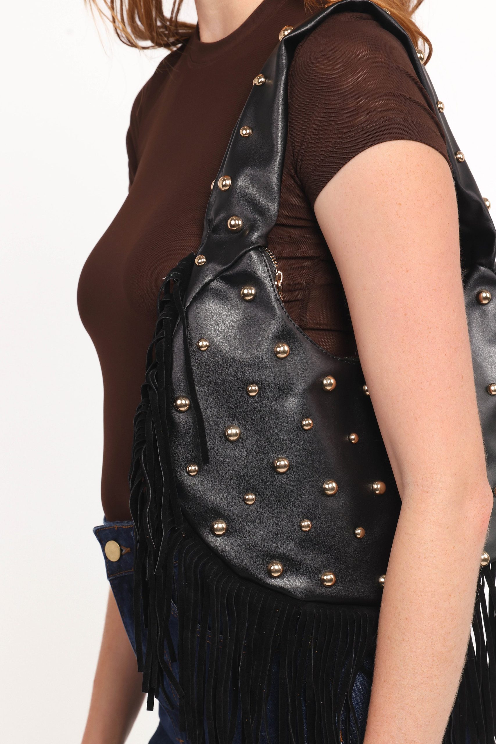 Veda Studded Bag - Black - Image 2