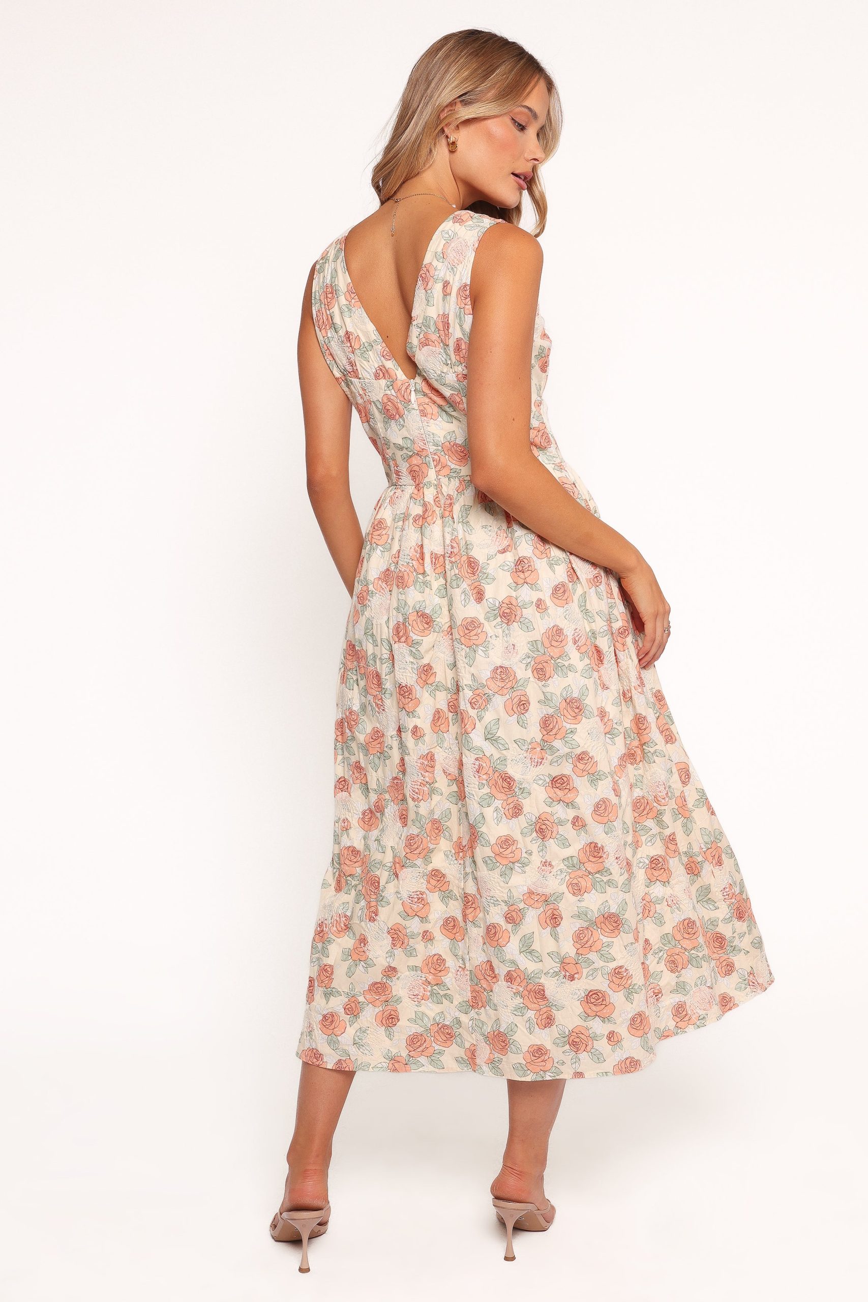 Velda Midi Dress - Pink Floral - Image 4