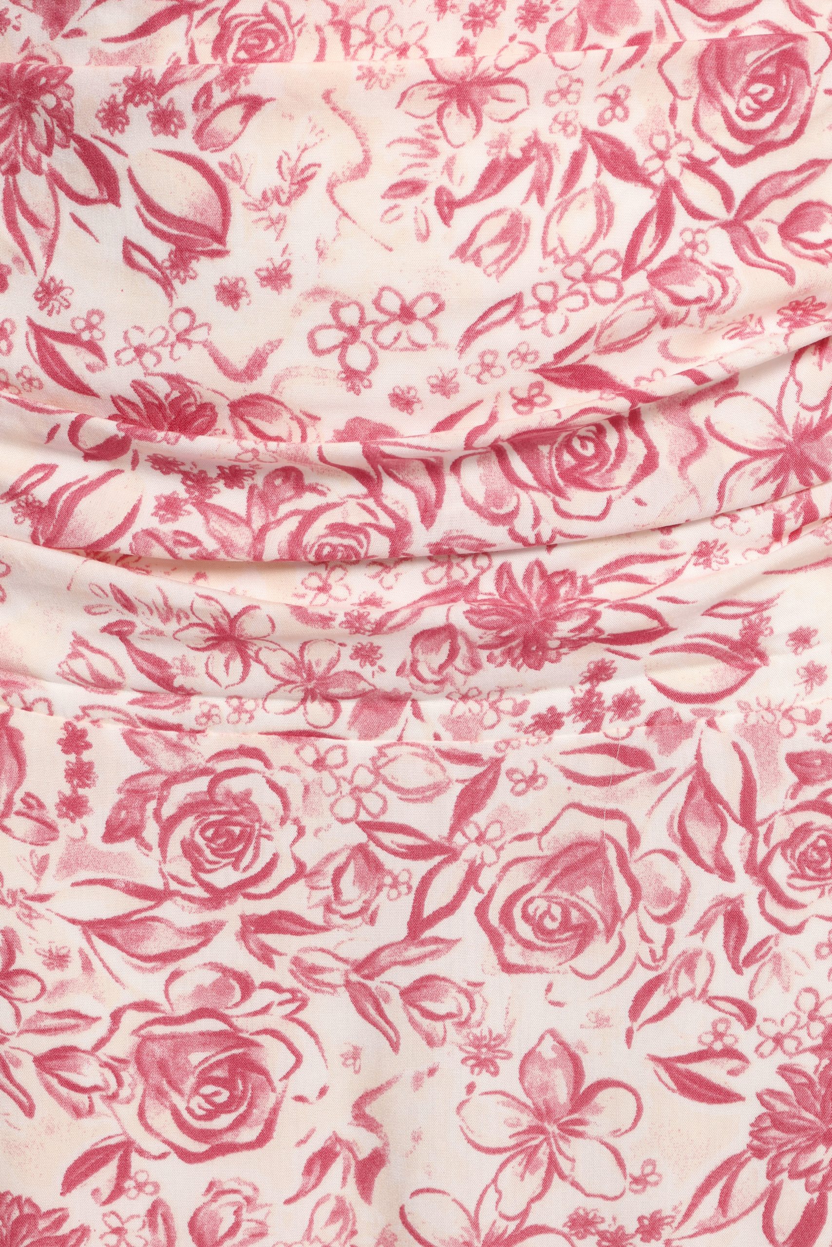 Velda Ruched Maxi Skirt - Pink Floral - Image 7