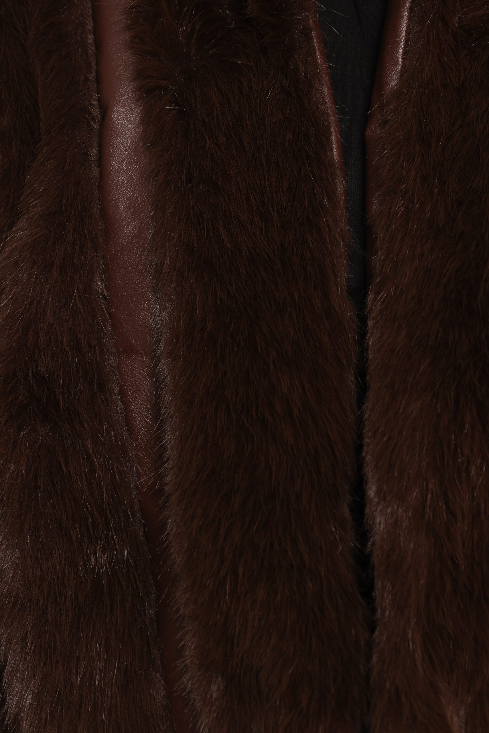 Velma Channel Faux Fur Jacket - Chocolate - Image 9
