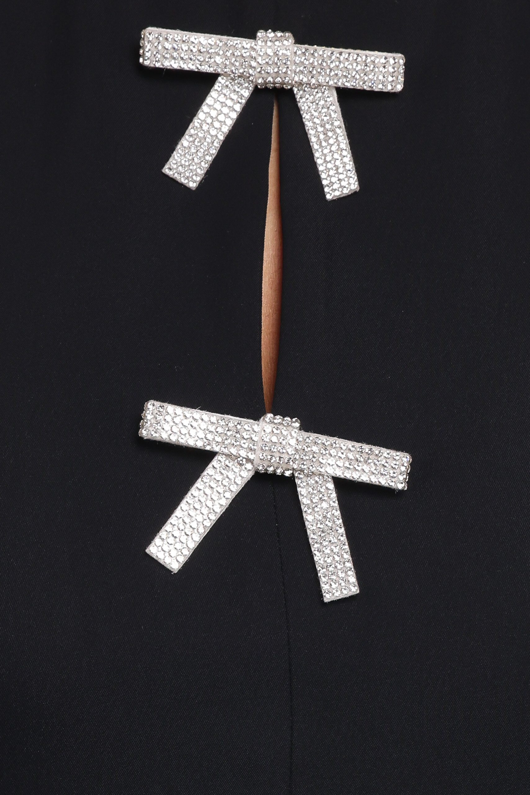 Velma Halter Neck Top With Embellished Bows - Black - Image 6